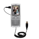 Coiled Power Hot Sync and Charge USB Data Cable w/ Tip Exchange for the Samsung T629 - Gomadic Brand