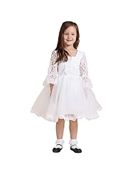 Girls Polyester Lace Wedding Dress  with a Court Train 