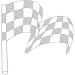 Racing Flag Aufkleber 001, 10 cm, silber