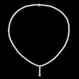 12.5 Carats .925 Sterling Silver Round Stone CZ Necklace