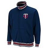 Majestic Minnesota Twins Navy Blue Clutch Hitter Full Zip Track Jacket (Medium)