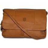 NHL Los Angeles Kings Tan Leather Laptop Messenger Bag