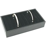 Black Velvet Bangle Bracelet Display Tray Jewelry Case