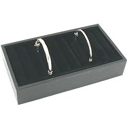 Black Velvet Bangle Bracelet Display Tray Jewelry Case