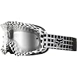 Fox Racing Main Checkers Youth Boys Dirt Bike Motorcycle Goggles Eyewear w/ Free B&F Heart Sticker Bundle - Clear