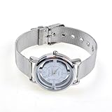 Fashion Steel Rotary Dial Quartz Silver Frame Wrist Watch Women Xmas Gift Watch