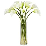 Nearly Natural 1187-CR Cream Mini Calla Lily Silk Flower Arrangement
