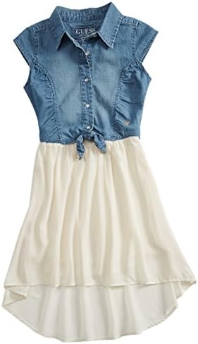 GUESS Kids Big Girl Chambray and Chiffon Two-Fer Dress (7-16)