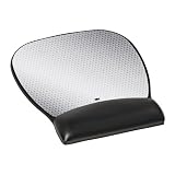3M Large Mouse Pad with Gel Wrist Rest, Black Leatherette, Antimicrobial Product Protection (MW310LE)