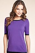  Slask Neck Short Sleeve Plain Jumper