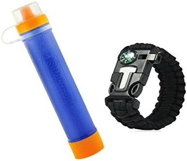 Personal Water Straw Filter and Purification By Diercon Plus Survival Gear Paracord Bracelet with 5 Tools - Great for Your Camping, Travel, Hiking or Backpacking Life - Essential Gear for Emergencies