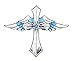 Cross with Blue Wings - Angel - Iron on Applique/Embroidered Patch