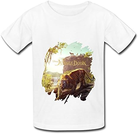 Big Boys' Girls' The Jungle Book Tiger Shere Khan Poster Kids T Shirt White