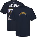 Reebok San Diego Chargers #24 Ryan Mathews Navy Blue Scrimmage Gear T-shirt (Small)