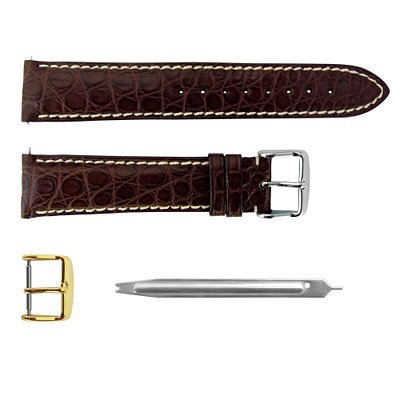 Invicta Matte Genuine Round Alligator Strap Set
