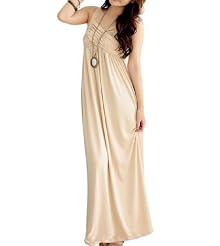 Backless Pleated Ankle Length Sleeveless Spaghetti Strap Polyester/Spandex Party Dress/Maxi Dress 
