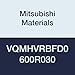Mitsubishi Materials VQMHVRBFD0600R030 Series VQMHVRBF Carbide Smart Miracle End Mill, Medium Flute (4), Irregular Helix Flutes for Finishing, 6 mm Cut Dia, 0.3 mm Corner Radius Shape, 13 mm LOC
