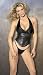 Leather and Lycra Bustier Breakaway Halter Front Hook and Eye Closure Lycra Back Sizes: Small, Medium, Large or X-Large