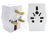 CostMad ® South Africa SouthAfrica SouthAfrican South African / Swaziland / Namibia / Sri Lanka / Mozambique / Botswana / Bhutan Universal Worldwide Tourist / Visitor Visiter / Travel Adaptor Adapter / Convertor Converter Mains Plug (White)