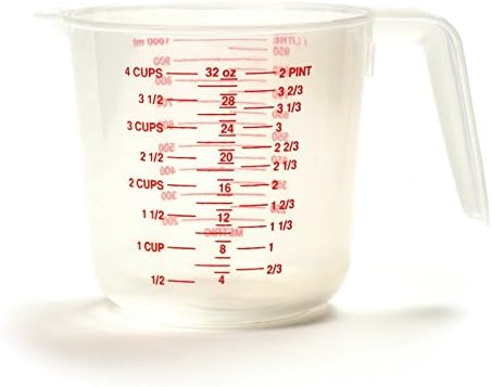 Plastic 4 Cup Measuring Pitcher Tool with Handle and Pour Spout New