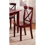 Set of 2 Solid Wood Cross Back Dining Chairs by AtHomeMart