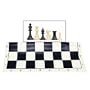 Best Value Tournament Chess Set - Filled Chess Pieces and Black Roll-Up Vinyl Chess Board