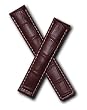 WSW Brown Alligator-style leather watchband with white stitching to fit the TAG Heuer Carrera models listed below by WSW
