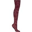 BURGUNDY WINE NICOLE MILLER FLORAL PAISLEY PATTERNED TIGHTS - M/L BURGUNDY WINE NICOLE MILLER FLORAL PAISLEY PATTERNED TIGHTS - M/L