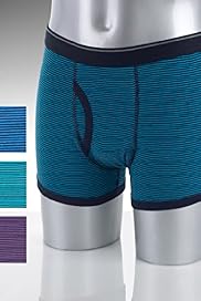 3 Pack Authentic Cool Fresh Stretch Cotton Feeder Striped Trunks with Stay New