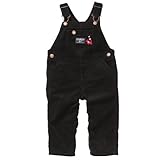 Oshkosh B'gosh Girls Black 5-pocket Cotton Corduroy Adjustable Overall Pants with Concealed Leg Snaps (24 Months)