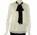 Tibi High Neck Bow Blouse Cream 10