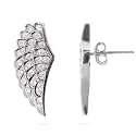 Angelic Sterling Silver CZ Wing Earrings