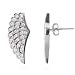 Eve's Addiction Angelic Sterling Silver CZ Wing Earrings