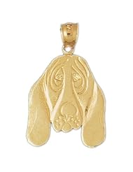 Dazzlers Solid 14k Gold Basset Hound Dog Charm Pendant Available in three colors from jewelsberry (weights: 1.9 grams only)