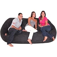 8-feet Xx-large Black Cozy Sac Foof Bean Bag Chair