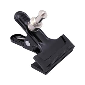 Photography Clamp Studio Clamp with Spigot and 1/4'' Screw and Rubber Protector Cover