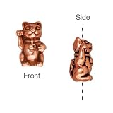Real Copper Plated Lead-Free Pewter Maneki Neko Lucky Cat Beads 12mm (2)
