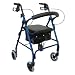 Drive Medical 8" Wheel Folding Deluxe Walkabout Lite Rollator with Loop Brakes, Padded Seat and Under Seat Pouch, Blue