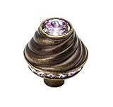 Carpe Diem Hardware 864-3VL Cache Large Round Knob with Side Crystals Made and Swarovski Element, An