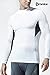 TSLA Men's UPF 50+ Mock Long Sleeve Compression Shirts, Athletic Workout Shirt, Base Layer for Water Sports, Zero Block Top White & Grey, XX-Large