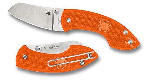 SPYDERCO Pingo Lightweight SLIPIT Plain Edge Knife, Orange, Left/Right