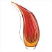 Crimson Sunset Abstract Art Deco Glass Vase Home Decor