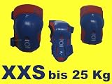 Kinder Inliner Inlineskates Skateboard Schützer Gr. XXS bis 25Kg DUNKELBLAU-ROT Protektoren SET 6 tlg. Arm,-Bein- und Ellenbogenschützer