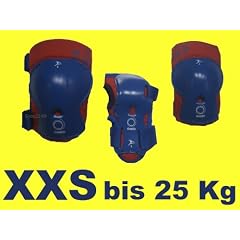 Kinder Inliner Inlineskates Skateboard Sch�tzer Gr. XXS bis 25Kg DUNKELBLAU-ROT Protektoren SET 6 tlg. Arm,-Bein- und Ellenbogensch�tzer