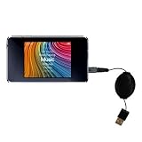 Retractable USB Cable for the iRiver Clix2 U20 with Power Hot Sync and Charge capabilities - Gomadic Brand w/ TipExchange Technology