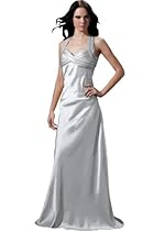 Hot Sale Emma Y Sexy Sweetheart Prom Gowns Evening Dresses Cross Back- US Size 10-Silver
