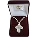 Silver-Plated Necklace with 18" Chain and 1" Cross with Religious Figures and Dove Pendant
