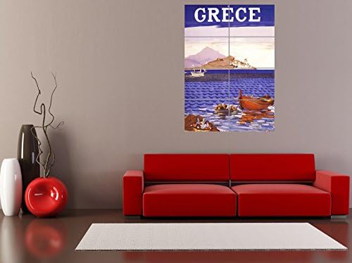 PANEL ART PRINT PAINTING POSTCARD GRECE GREECE GREEK COAST SHIP SAIL REPRODUCTION POSTER OZ3727