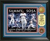 Sammy Sosa Texas Rangers 600th Career HR Photo Mint w/ 24KT Gold and Infield Dirt coins