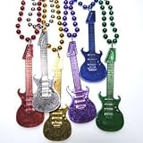 Mardi Gras Guitar Bead Necklace